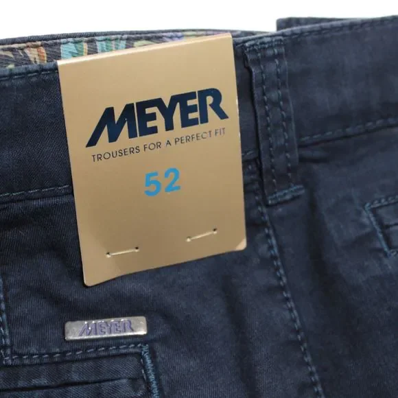 Meyer NWT Casual / Cargo Shorts Size 52 36 US Solid Blue Cotton Blend